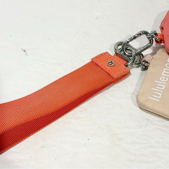 Lululemon Dual Pouch Wristlet Pink Mist Raspberry Cream White